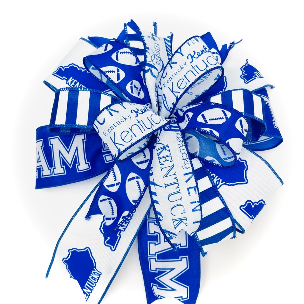 Handmade Kentucky Football Bow